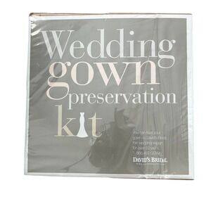 David's Bridal Wedding Gown Preservation Kit New White Cleaning Storage Box